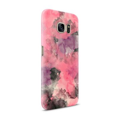Skal till Samsung Galaxy S7 - Vattenfärg - Svart/Rosa