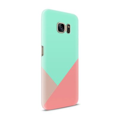 Skal till Samsung Galaxy S7 - Vinklar - Turkos/Rosa