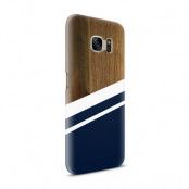 Skal till Samsung Galaxy S7 - Wood ränder - Mörkblå