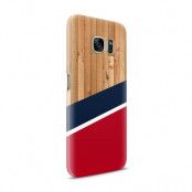Skal till Samsung Galaxy S7 - Wood ränder - Röd