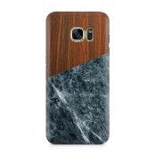 Skal till Samsung Galaxy S7 - Wooden Marble Dark B