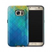 Tough mobilskal till Samsung Galaxy S7 - Blå kvadrater