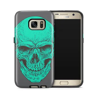 Tough mobilskal till Samsung Galaxy S7 - Dödskalle - Turkos