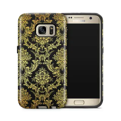 Tough mobilskal till Samsung Galaxy S7 - Damask - Guld/Svart
