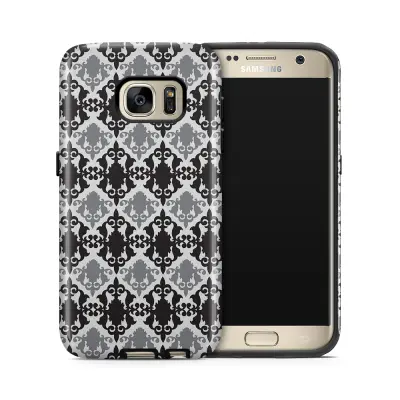 Tough mobilskal till Samsung Galaxy S7 - Damask - Svart/Grå