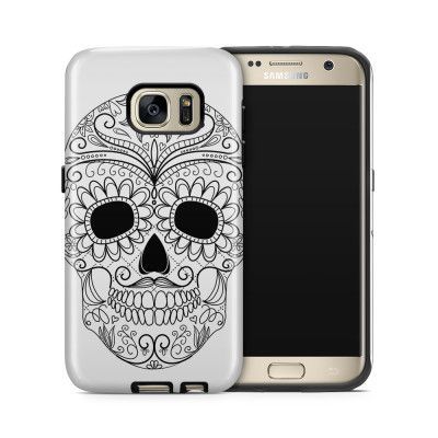 Tough mobilskal till Samsung Galaxy S7 - Glad dödskalle - Vit