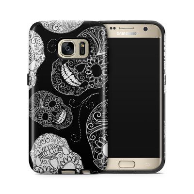 Tough mobilskal till Samsung Galaxy S7 - Glada dödskallar - Svart