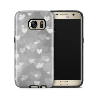 Tough mobilskal till Samsung Galaxy S7 - Hjärtan - Grå