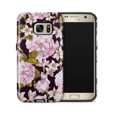 Tough mobilskal till Samsung Galaxy S7 - Hortensia - Svart