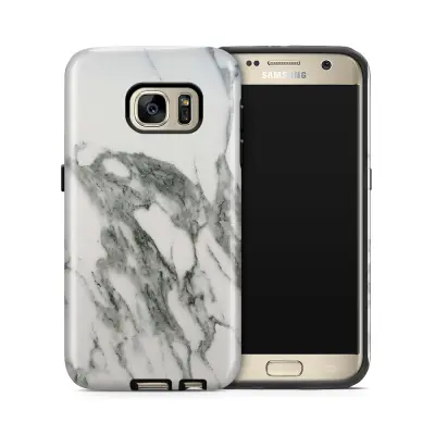 Tough mobilskal till Samsung Galaxy S7 - Marble - Vit/Grå