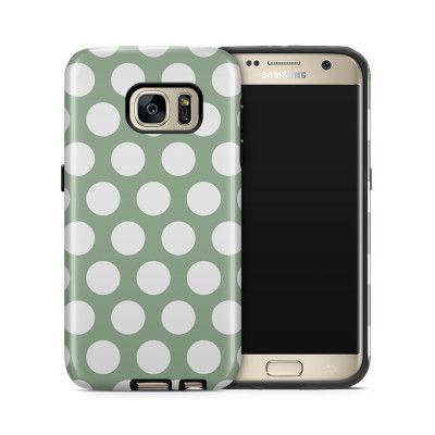 Tough mobilskal till Samsung Galaxy S7 - Polka - Grön