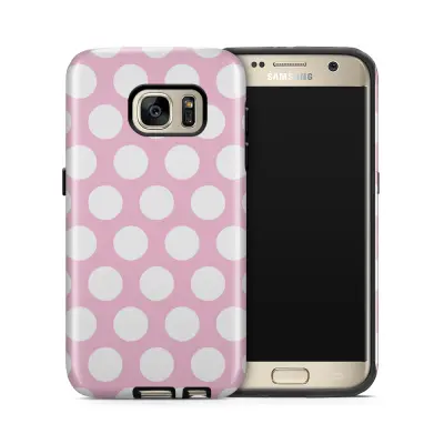 Tough mobilskal till Samsung Galaxy S7 - Polka - Rosa