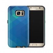 Tough mobilskal till Samsung Galaxy S7 - Polygon - Blå