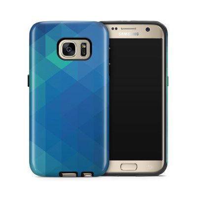 Tough mobilskal till Samsung Galaxy S7 - Polygon - Blå