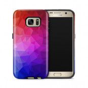 Tough mobilskal till Samsung Galaxy S7 - Polygon - Blå/Lila/Röd