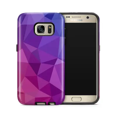 Tough mobilskal till Samsung Galaxy S7 - Polygon - Lila