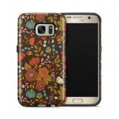 Tough mobilskal till Samsung Galaxy S7 - Retro Blommor - Brun