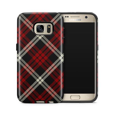 Tough mobilskal till Samsung Galaxy S7 - Rutig - Röd