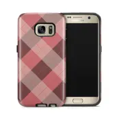 Tough mobilskal till Samsung Galaxy S7 - Rutig - Rosa/Grå