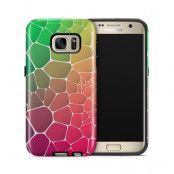 Tough mobilskal till Samsung Galaxy S7 - Skifferstenar - Rosa/Grön