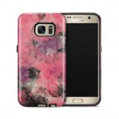 Tough mobilskal till Samsung Galaxy S7 - Vattenfärg - Svart/Rosa