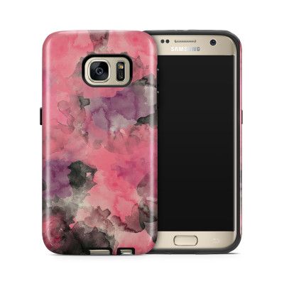 Tough mobilskal till Samsung Galaxy S7 - Vattenfärg - Svart/Rosa