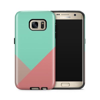 Tough mobilskal till Samsung Galaxy S7 - Vinklar - Turkos/Rosa