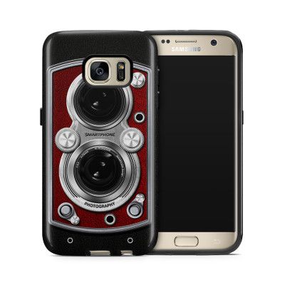 Tough mobilskal till Samsung Galaxy S7 - Vintage Camera Red