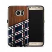 Tough mobilskal till Samsung Galaxy S7 - Wooden Scottish Tartan B