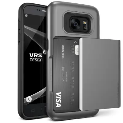 Verus Damda Glide Card Slot Skal till Samsung Galaxy S7 - Grå