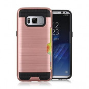 Brushed Combo Mobilskal med kortplats Samsung Galaxy S8 Plus - Rosa