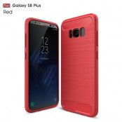 Carbon Brushed Mobilskal till Samsung Galaxy S8 Plus - Röd
