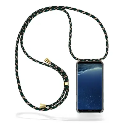 Boom Galaxy S8 Plus mobilhalsband skal - Green Camo Cord