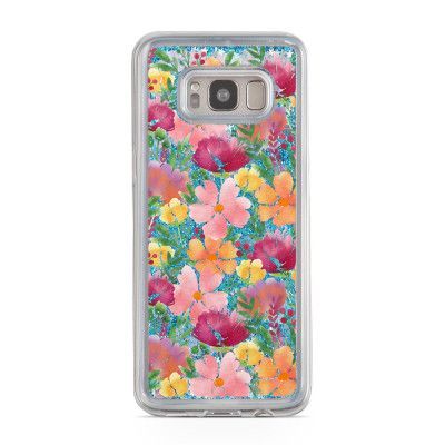 Glitter skal till Samsng Galaxy S8 Plus - Blom-målning
