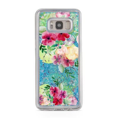 Glitter skal till Samsng Galaxy S8 Plus - Blommig konst