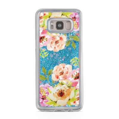 Glitter skal till Samsng Galaxy S8 Plus - Blommig målning
