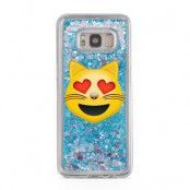 Glitter skal till Samsng Galaxy S8 Plus - Emoji  Cat Heart Eyes