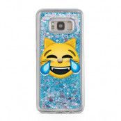 Glitter skal till Samsng Galaxy S8 Plus - Emoji Cat Tears of Joy