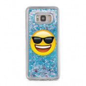 Glitter skal till Samsng Galaxy S8 Plus - Emoji Sun Glasses