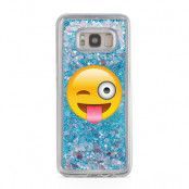 Glitter skal till Samsng Galaxy S8 Plus - Emoji Tongue Winking E