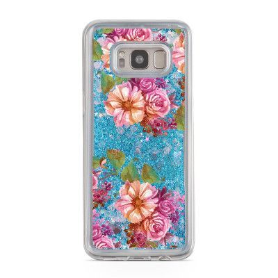 Glitter skal till Samsng Galaxy S8 Plus - Flowers