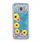 Glitter skal till Samsng Galaxy S8 Plus - Gula blommor