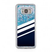 Glitter skal till Samsng Galaxy S8 Plus - Half striped blue