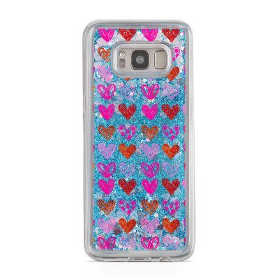 Glitter skal till Samsng Galaxy S8 Plus - Multiple hearts