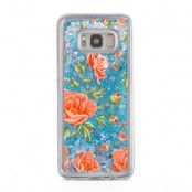 Glitter skal till Samsng Galaxy S8 Plus - Orange flowers