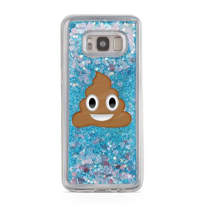 Glitter skal till Samsng Galaxy S8 Plus - Poop Emoji