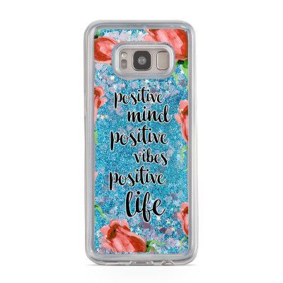 Glitter skal till Samsng Galaxy S8 Plus - Positive Vibes