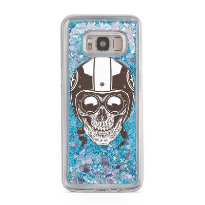 Glitter skal till Samsng Galaxy S8 Plus - Skull in Helmet
