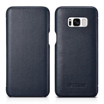 iCarer Galaxy S8 Plus Fodral Folio Äkta Läder - Blå