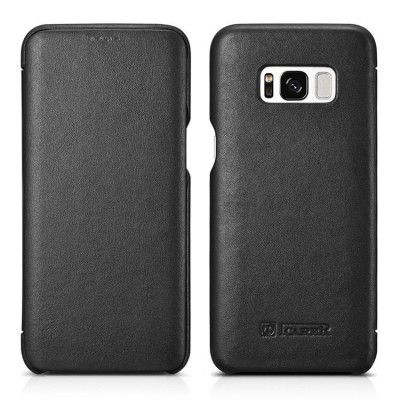 iCarer Galaxy S8 Plus Fodral Folio Äkta Läder - Svart